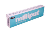 Box of Milliput turquoise blue putty on a white background