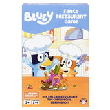 Bluey Fancy Restaurant Game packaging with cartoon characters in a kitchen setting