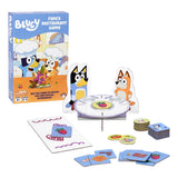 Fancy Restaurant Game with Bluey characters and card components on a white background