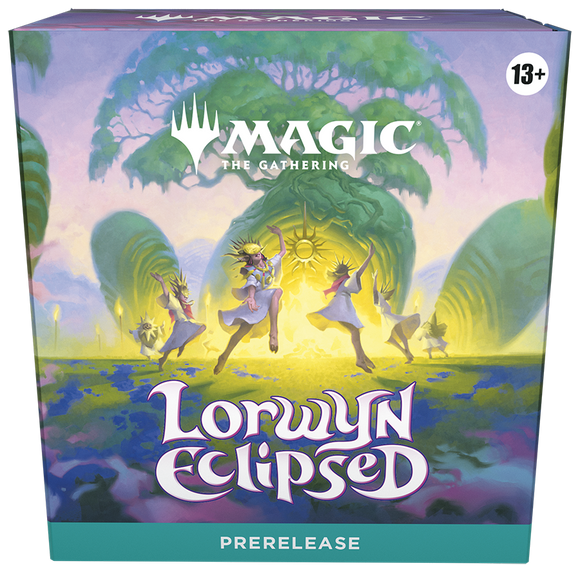Board game box for 'Magic: The Gathering' featuring 'Lorwyn Eclipsed' with colorful artwork and branding.