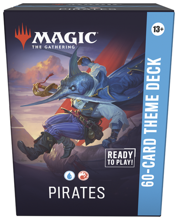 Magic: The Gathering Pirates 60-card theme deck packaging with artwork of a character and dragon.