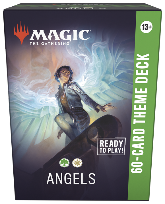 Card game box for 'Magic: The Gathering' featuring an angel theme with a character and mystical design.