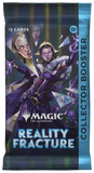 Collectible card game booster pack featuring characters from 'Magic: The Gathering' with 'Reality Fracture' theme.