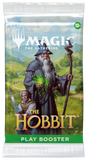 Play booster pack for 'Magic: The Gathering' featuring 'The Hobbit' theme with characters and landscape illustration.
