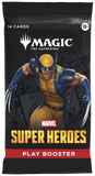 Play booster pack for 'Magic: The Gathering' featuring Marvel Super Heroes with a character in blue and yellow costume.