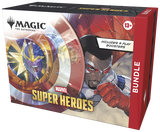 Box of 'Magic: The Gathering' Marvel Super Heroes bundle with superhero design.