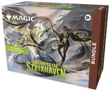 Box for 'Secrets of Strixhaven' bundle from Magic: The Gathering with character illustration and game logo.
