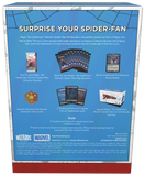 Product packaging for a Marvel Spider-Man gift bundle with blue and red design.