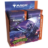 Display of 'Magic: The Gathering' trading card game packs with a turtle-themed booster.