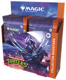 Collection of 'Magic: The Gathering' trading card game booster packs featuring Teenage Mutant Ninja Turtles theme.