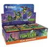 Display of Teenage Mutant Ninja Turtles play boosters with Magic the Gathering logo.