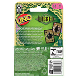 UNO Wicked card game packaging with green background and colorful text