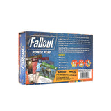 Box of 'Fallout Power Play' game with images of cards on a white background