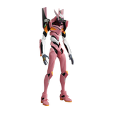 A pink and white Evangelion action figure or collectible model shown standing against a plain white background.