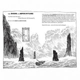 Illustration of a door labeled 'The Door to Adventure' with text on a white background.