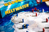 Board game 'Meltwater' with player figures on a map of Antarctica