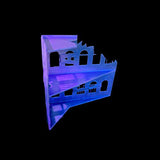 Blue architectural model on a black background