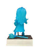 Blue figurine on a white background