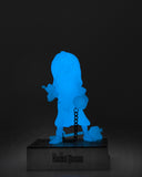 Blue character figure with chains on a dark background, featuring 'The Haunted Mansion' logo.