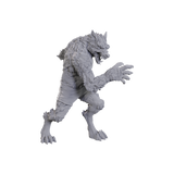Gray monster figurine on a white background