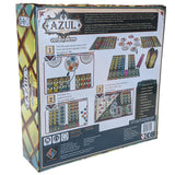 The back of the Azul: Empire of the Aztecs board game box, showing the instructions, components, and product details on a white background.