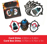 Shaped playing cards with box on a white background