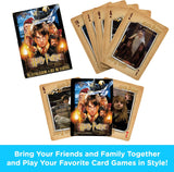 Set of Harry Potter playing cards with character images on a white background