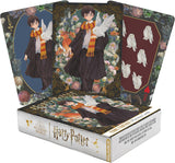 Harry Potter-themed product packaging with character illustrations and decorative elements.