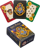 Harry Potter playing cards with Hogwarts crest on a white background