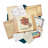 Handout Crafting Set with vintage-style papers and a box labeled 'The Handout Crafting Set'.