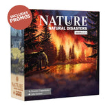 Board game box titled 'Nature: Natural Disasters' with a forest fire scene on the cover.