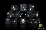 Baron of Dice: Assassin d6 Skirmish Dice Sets Matte Black/Metallic Silver