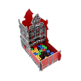 Dice tower house on a white background