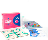 Board game set with 'Nine Tiles Panic' packaging on a white background