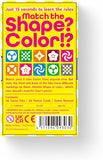 Game box for 'Match the Shape? Color!?' with colorful tiles and text on a yellow background.