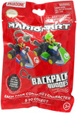 Red packaging of Backpack Buddies with Mario Kart characters on a red background