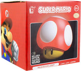 Super Mario mushroom light packaging with character and product details.