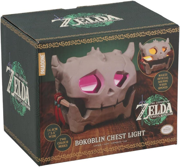 Box of The Legend of Zelda Bokoblin Chest Light with character design on packaging.