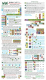 Game instruction sheet with colorful graphics and text