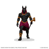 Black panther-like figure with a red cloth and staff on a white background