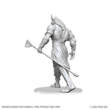 White dwarf miniature figure with a spear on a white background