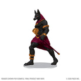Black panther figurine with red and gold accents on a white background