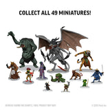 Collection of miniature figurines with text 'Collect All 49 Miniatures!' on a white background.