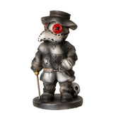 Statue of a character in a detailed outfit with a red eye on a white background