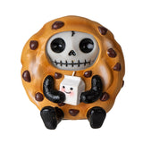 Skeleton donut with a marshmallow character on a white background
