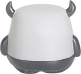 White object with gray horns and ears on a white background