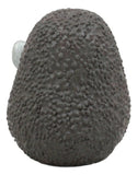 Textured brown object with a white base on a white background