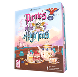 Board game box titled 'Pirates of the High Teas' with a pirate skull, teapot, and tea-themed graphics.