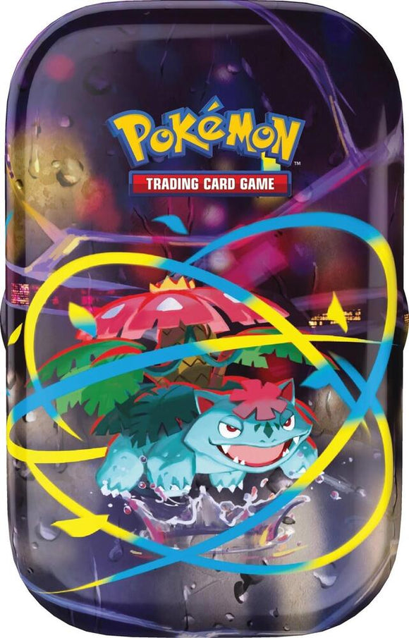 Pokémon Trading Card Game tin with character design on a dark background