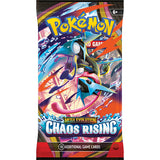 Pokémon Mega Evolution Chaos Rising trading card game pack on a white background